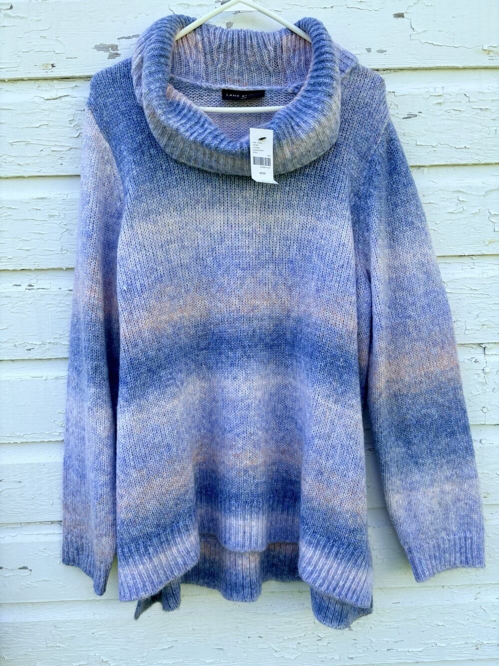 Lane Bryant Sweater Womens 18 / 20 2X Blue Cowl Neck Super Soft NEW Lounge
